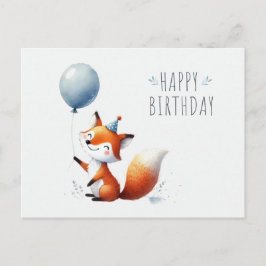 Schattig Fox met Balloon Verjaardag Kaart
