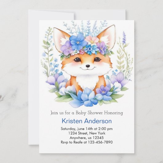 Schattig Fox Whimsical Boy Baby shower Kaart (Voorkant)