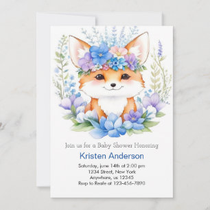 Schattig Fox Whimsical Boy Baby shower Kaart