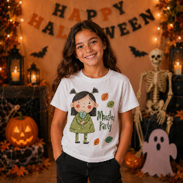 Schattig Frankenstein Meisjesmonster Feest Hallowe T-shirt