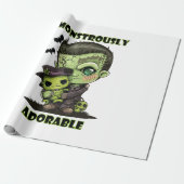 Schattig Frankenstein-monster met knuffel Cadeaupapier (Uitgerold)