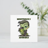 Schattig Frankenstein-monster met knuffel Kaart (Staand voorkant)