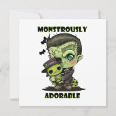 Schattig Frankenstein-monster met knuffel Kaart (Achterkant)