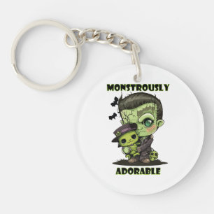 Schattig Frankenstein-monster met knuffel Sleutelhanger