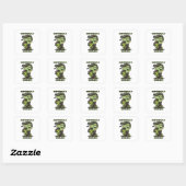 Schattig Frankenstein-monster met knuffel Vierkante Sticker (Vel)