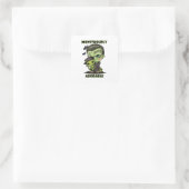 Schattig Frankenstein-monster met knuffel Vierkante Sticker (Tas)