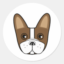 Schattig Frans Bulldog gezicht Ronde Sticker