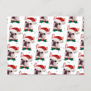 Schattig Frans Bulldog Honden Kerstpatroon Feestdagenkaart