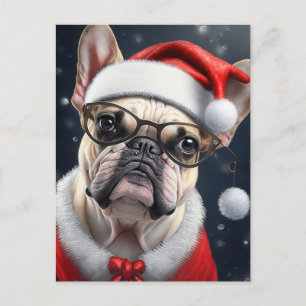Schattig Frans Bulldog Kerstman Kerstvakantie Ontw Briefkaart