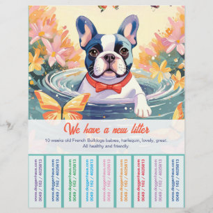 Schattig Frans-Bulldog-Puppy-Folder Flyer