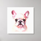 Schattig Frans bulldog schilderij Canvas Afdruk (Voorkant)
