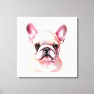 Schattig Frans bulldog schilderij Canvas Afdruk