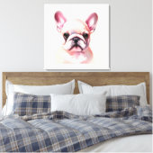 Schattig Frans bulldog schilderij Canvas Afdruk (Insitu (Slaapkamer))