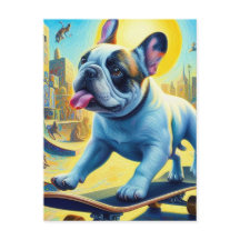 Schattig Frans Bulldog Skateboarden