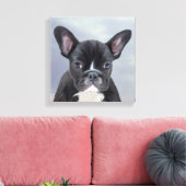 Schattig Frans Bulldog Water Kleur Art Schilderij Canvas Afdruk (Insitu (Woonkamer))