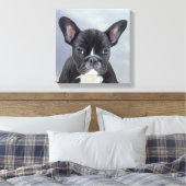 Schattig Frans Bulldog Water Kleur Art Schilderij Canvas Afdruk (Insitu (Slaapkamer))