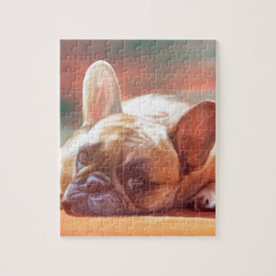 Schattig Frans Bulldog Water Kleur Art Schilderij Legpuzzel