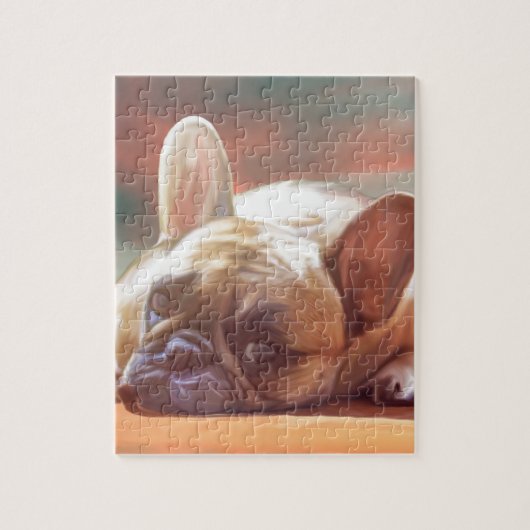 Schattig Frans Bulldog Water Kleur Art Schilderij Legpuzzel (Verticaal)
