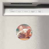 Schattig Frans Bulldog Water Kleur Art Schilderij Magneet (Insitu (Vaatwasser))