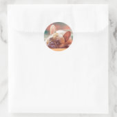 Schattig Frans Bulldog Water Kleur Art Schilderij Ronde Sticker (Tas)