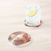 Schattig Frans Bulldog Water Kleur Art Schilderij Zandsteen Onderzetter (Zijkant)