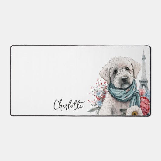 Schattig Frans Hond Rood Wit Blauw Eiffeltoren Par Bureaumat (Voorkant)