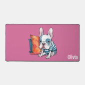 schattig Frans huisdier hond, gekleed dier, Grappi Bureaumat (Voorkant)