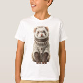 Schattig Fret met Gezellige Gebreide Trui Kinderen T-shirt (Voorkant)