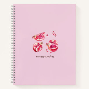 Schattig fruit esthetisch granaatappel roze notitieboek