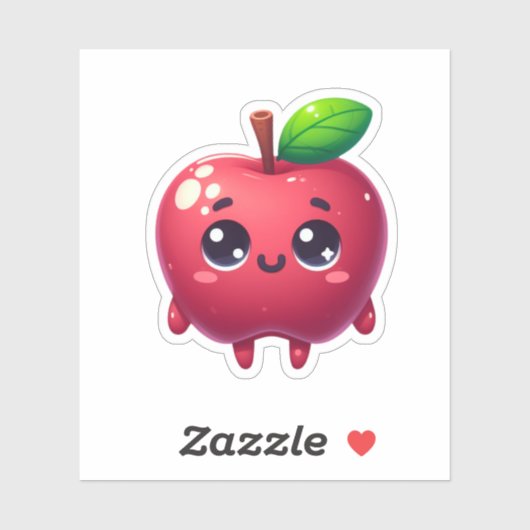 Schattig fruit Kawaii appel Sticker (Vel)