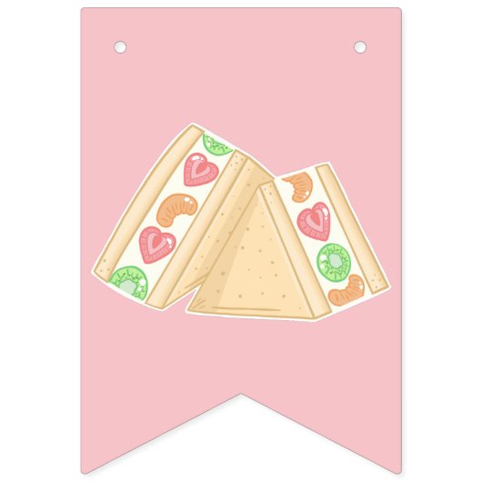 Schattig fruit sandwich picknick party Gelukkige v Vlaggetjes (Eerste vlag)