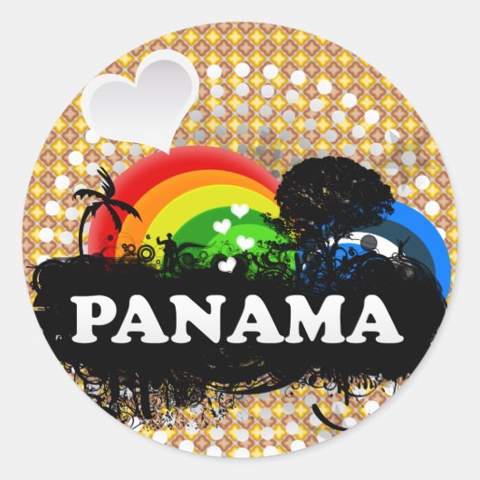 Schattig Fruitig Panama Ronde Sticker (Voorkant)