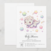 Schattig Fun Dinosaur Baby shower Kaart (Voorkant / Achterkant)