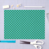 Schattig Fun Modern Schaakbord Blauw Groen Geometr Tissuepapier (Craft)