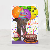 Schattig Funny Dog Leeftijd Specifiek Gelukkig Ver Kaart (Voorkant)