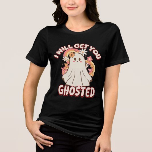 Schattig Funny Ghost - Schattige Valentijn Ghost Tri-Blend Shirt (Voorkant)