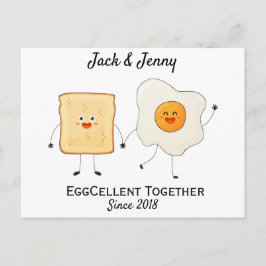 Schattig Funny Happy Toast Eggcelent Samen Briefkaart