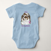 Schattig Fuzzy Lop Konijn met Roze Tulp Baby Bod Romper (Achterkant)