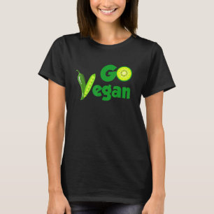 Schattig Ga Vegan - Boon Kiwi Vegetarisch T-shirt
