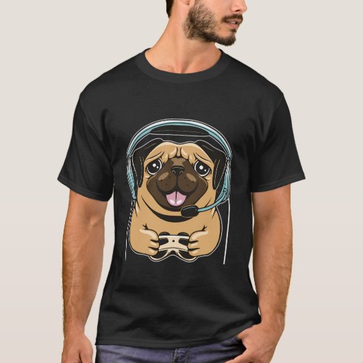 Schattig Game Hond Videospel PC Computer Videospel T-shirt (Voorkant)