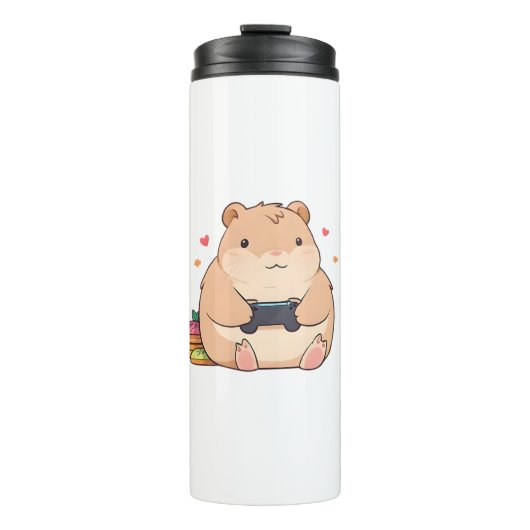 Schattig Gamer Capybara Kawaii Ontwerp Thermosbeker (Voorkant)