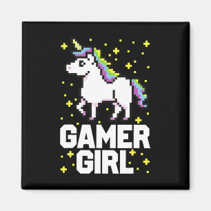 Schattig Gamer Meisje Galaxy Regenboog Eenhoorn Vi Magneet