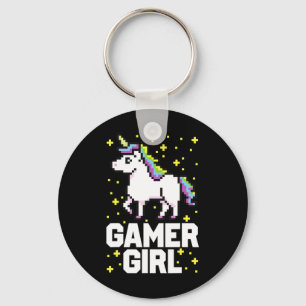 Schattig Gamer Meisje Galaxy Regenboog Eenhoorn Vi Sleutelhanger