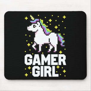 Schattig gamer meisje sterrenstelsel regenboog een muismat