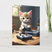 Schattig Gaming Kitten, Verjaardag Kaart (Achterkant)