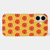 Schattig ge-pixelde oranje monstergezicht  Case-Mate iPhone case (Achterkant (horizontaal))