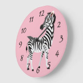 schattig geanimeerd Zebra Grote Klok (Hoek)