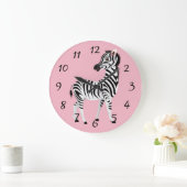 schattig geanimeerd Zebra Grote Klok (Huis)