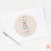 Schattig "Gebakken met liefde" Ronde Sticker (Envelop)