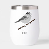 Schattig gebergte Chickadee Bird geïllustreerd (Achterkant)